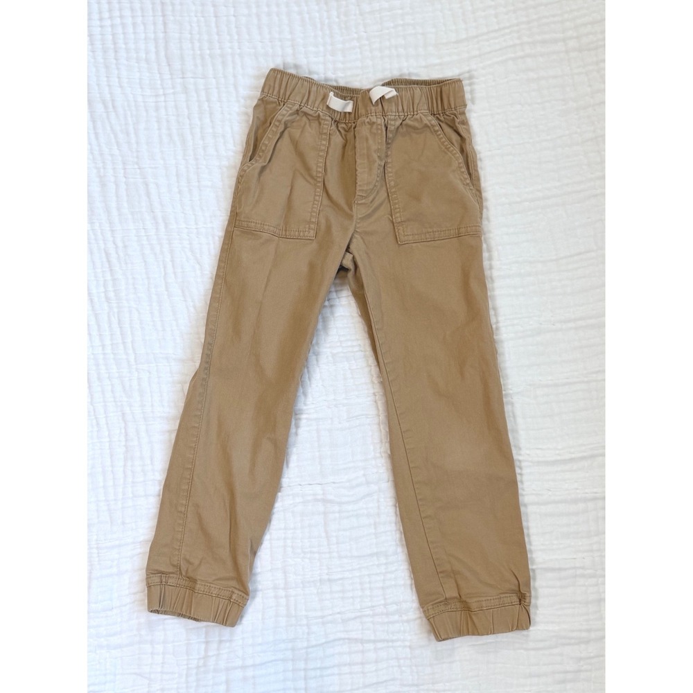 Baby Gap Boys Khaki Jogger Pants Tan Twill Drawstring Trousers Size 5T